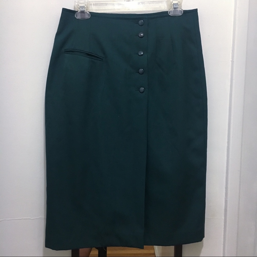 Vintage Deep Teal Pencil Skirt